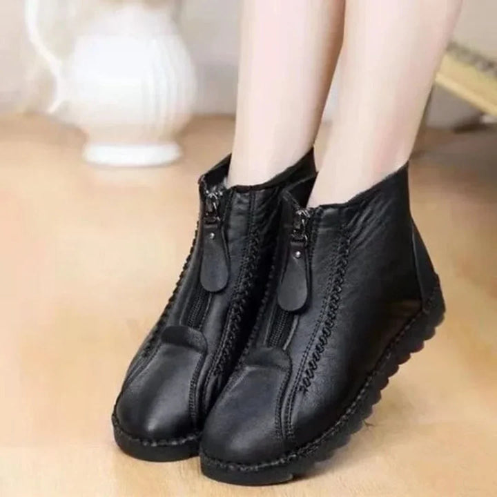 Women's Fleece-Lined Ankle Boots – Zip Closure