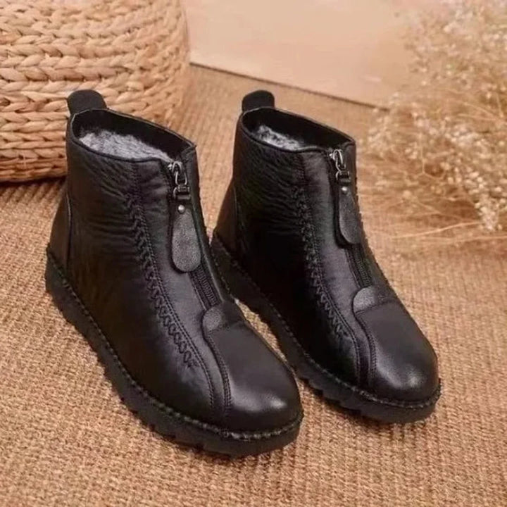 Women's Fleece-Lined Ankle Boots – Zip Closure