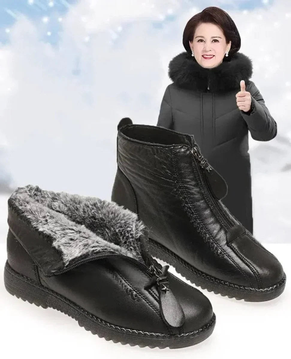 Women's Fleece-Lined Ankle Boots – Zip Closure