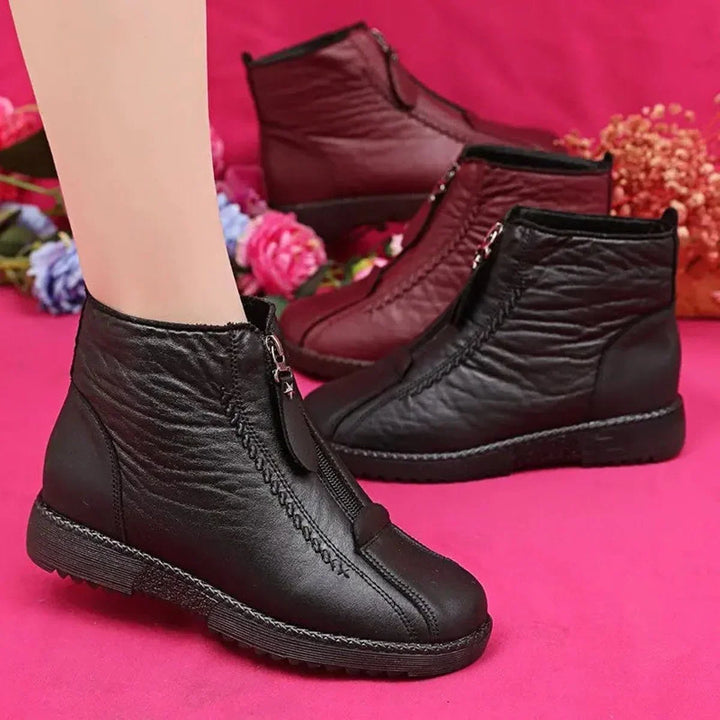 Women's Fleece-Lined Ankle Boots – Zip Closure