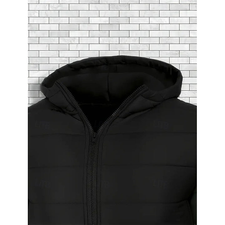 Lightweight Hooded Puffer Jacket with Pockets