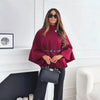 Women's Cosy High Neck Buttoned Cape