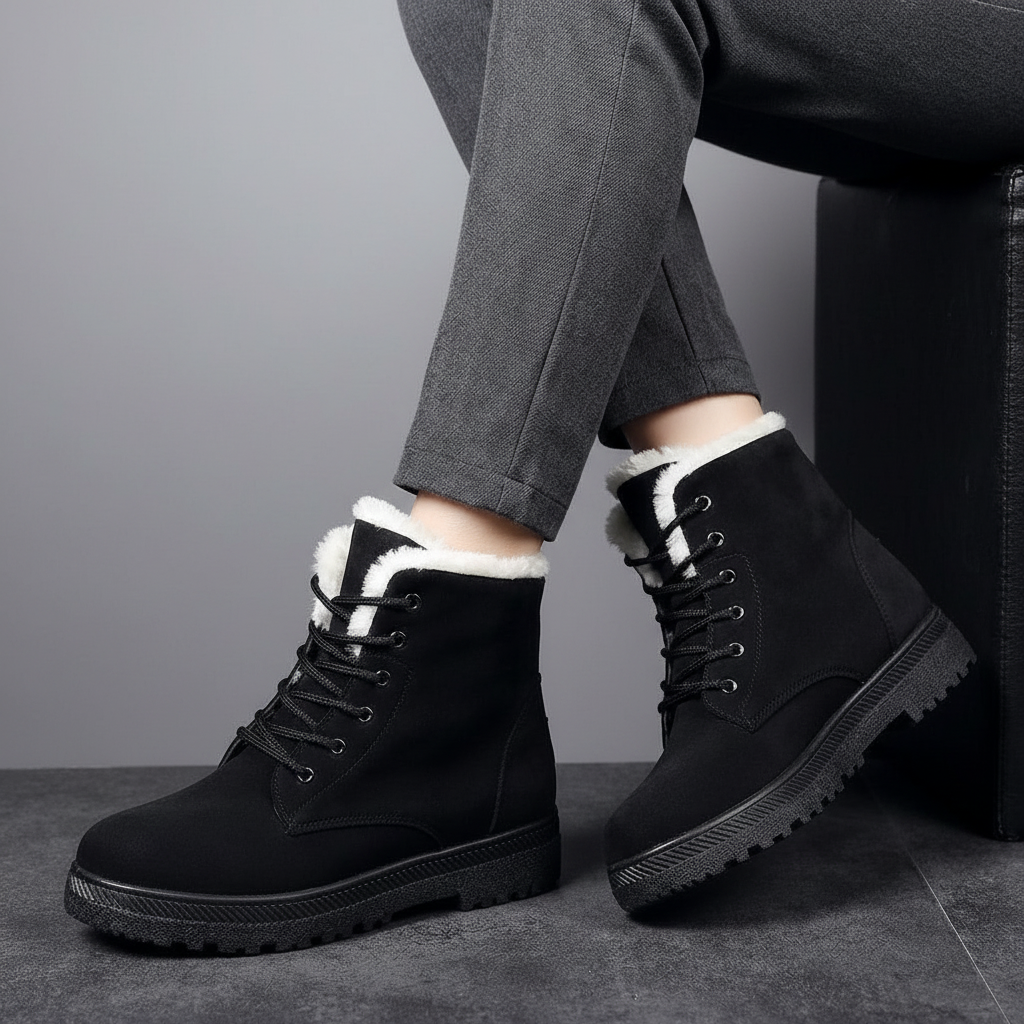 Women's Amelia Leather Ankle Boots in Blue | Invictora.com