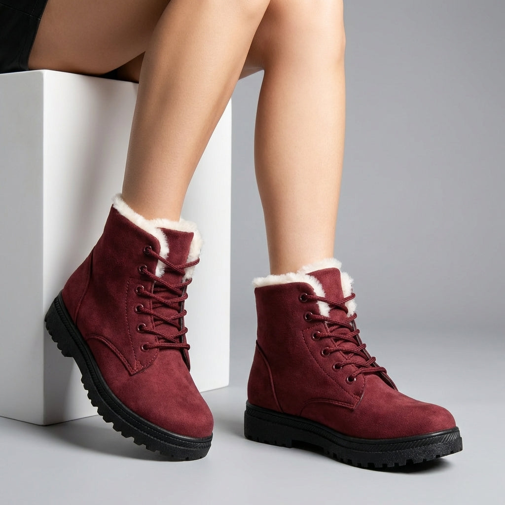 Women's Amelia Leather Ankle Boots in Blue | Invictora.com