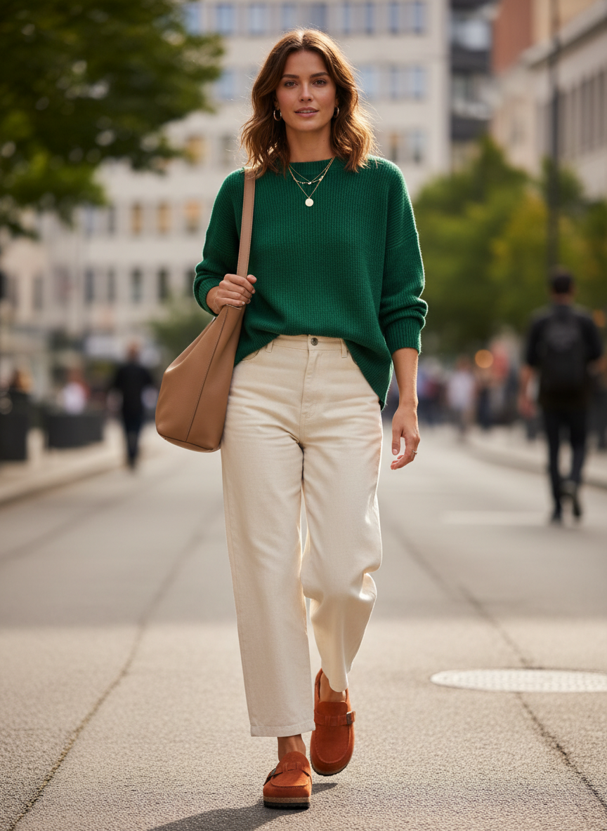 Women's Delphine Suede Clogs in Khaki | Invictora.com