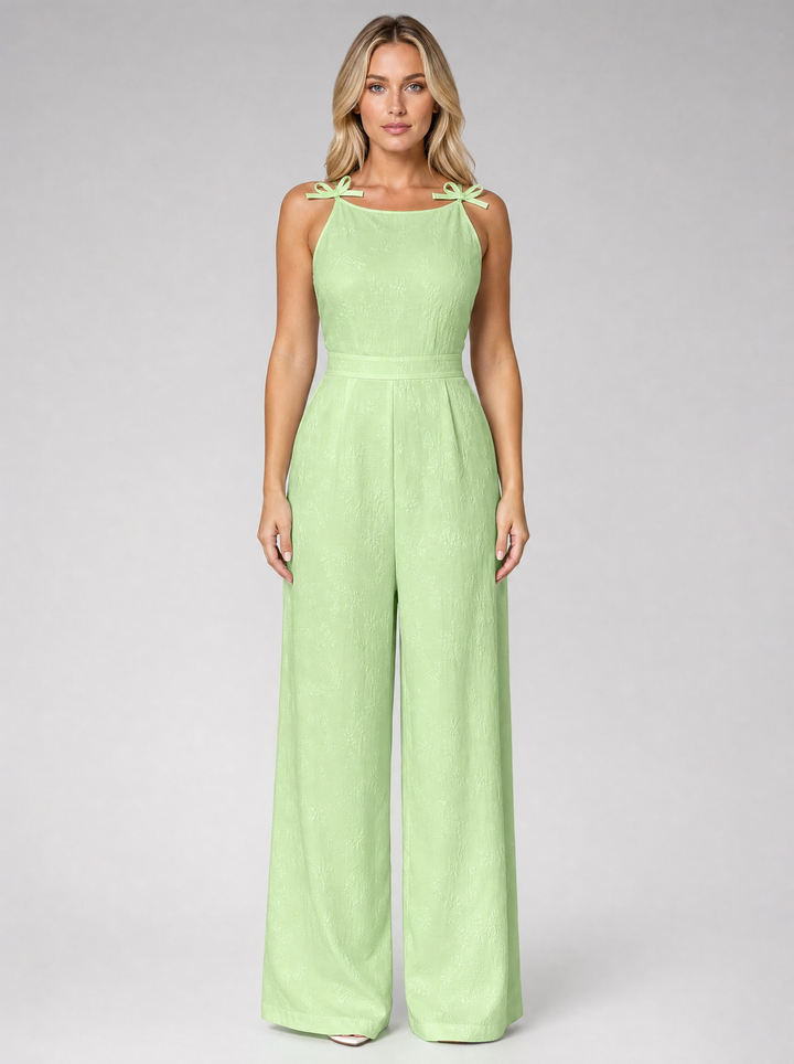 Women's Jacquard Wide Leg Jumpsuit - Summer Occasion Style product image | Invictora.com