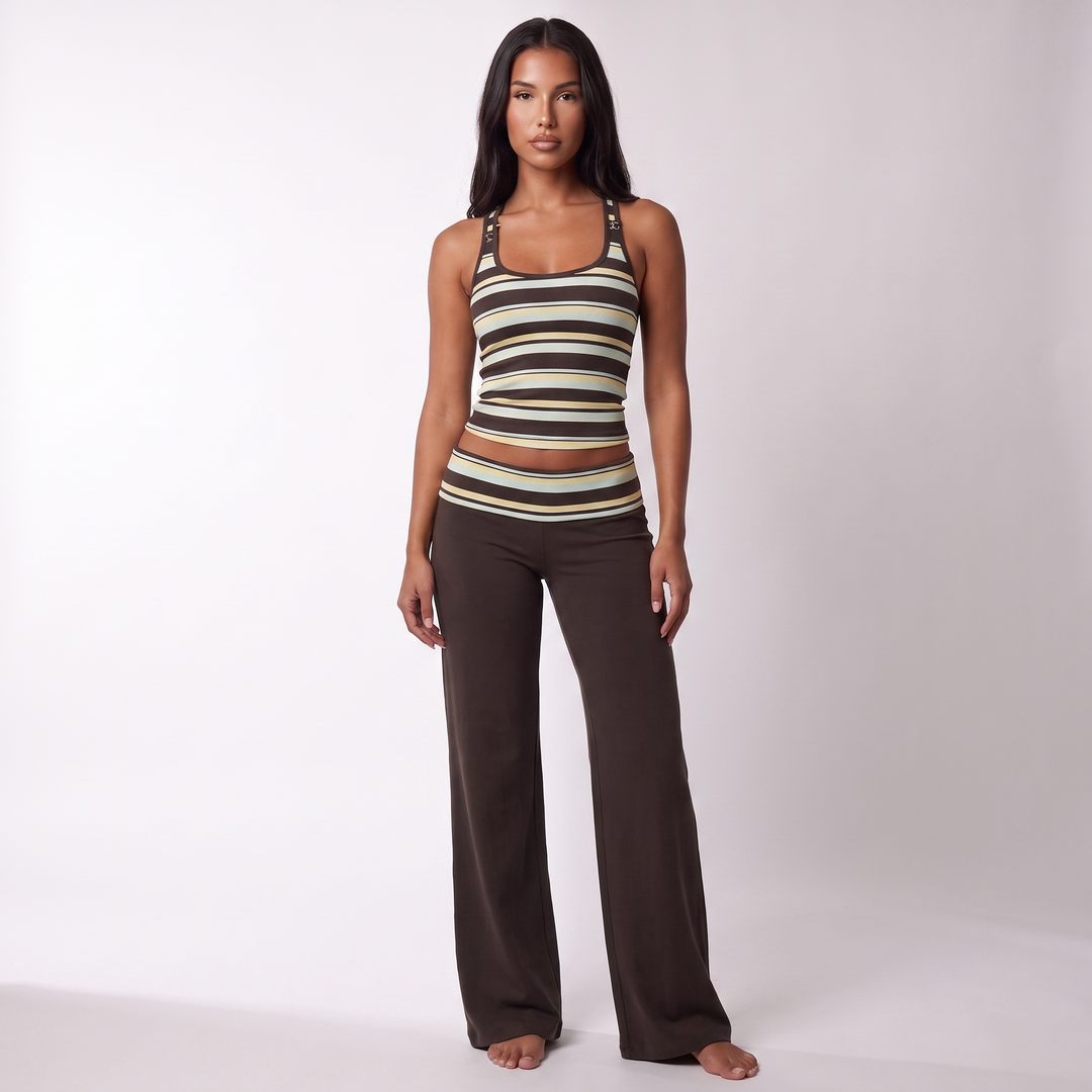 Women's Maeve Women's Striped Co-Ord Set – Sleeveless Top & Wide-Leg Trousers | Invictora.com