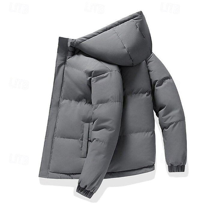 Relaxed Padded Jacket with Adjustable Hood and Roomy Pockets