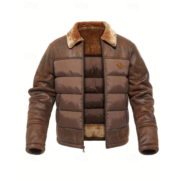 Soft-Collar Quilted Puffer Jacket with Full-Length Zip