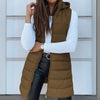 Women's Hooded Long Puffer Jacket Gilet
