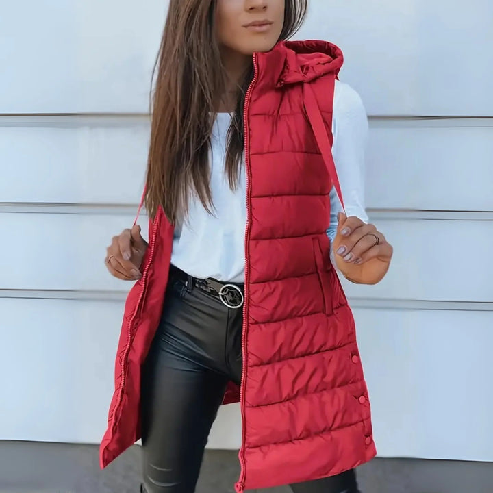 Women's Hooded Long Puffer Jacket Gilet