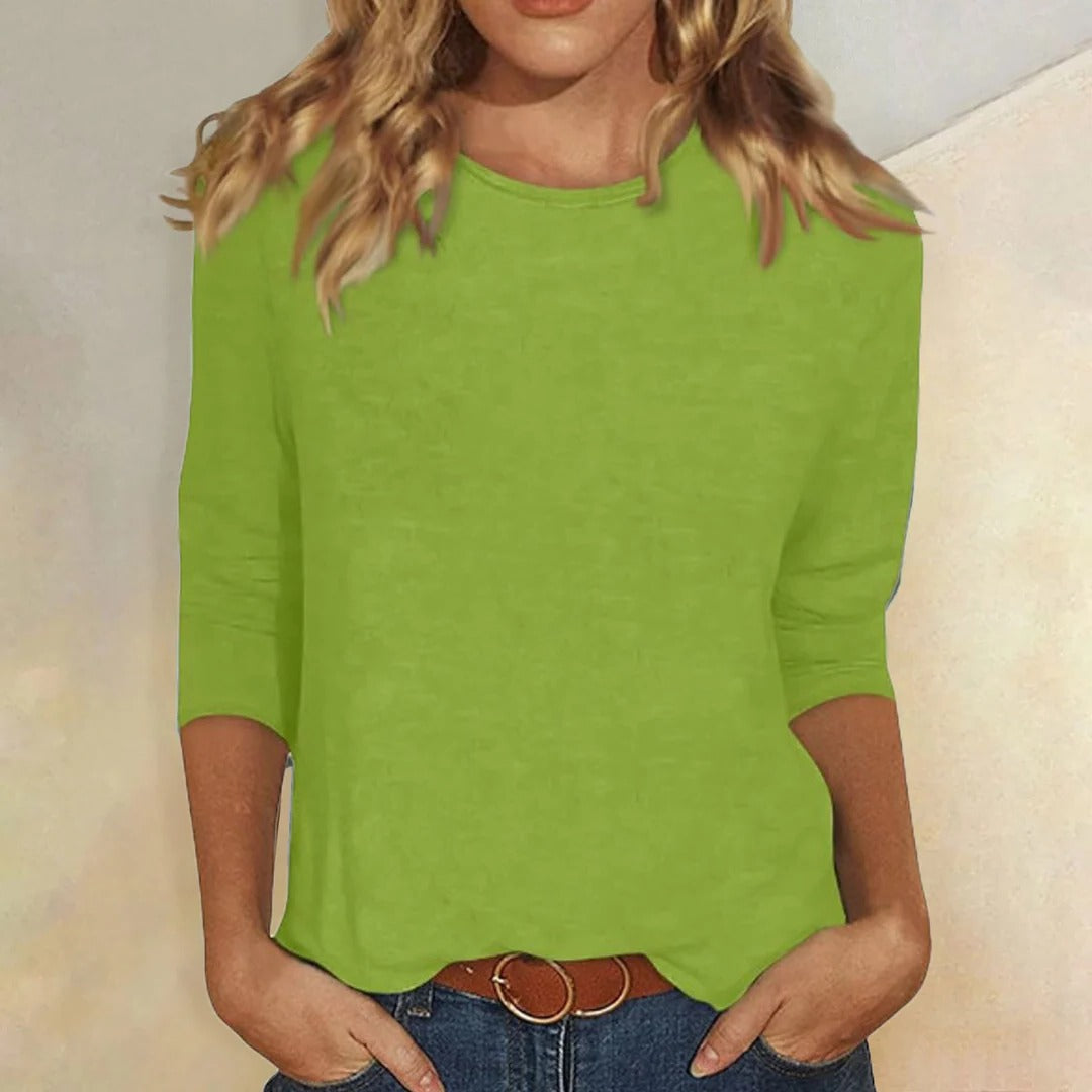 Women's Stella Crew Neck Top in White | Invictora.com