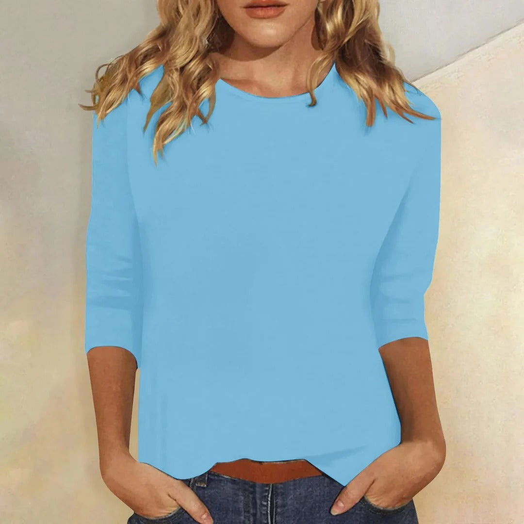 Women's Stella Crew Neck Top in Pink | Invictora.com