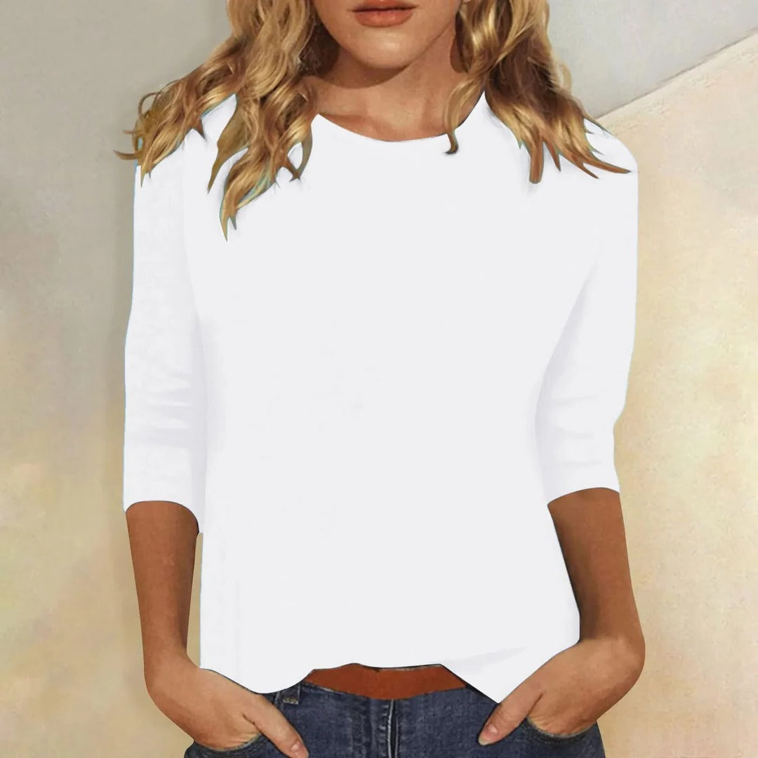 Women's Stella Crew Neck Top in Pink | Invictora.com