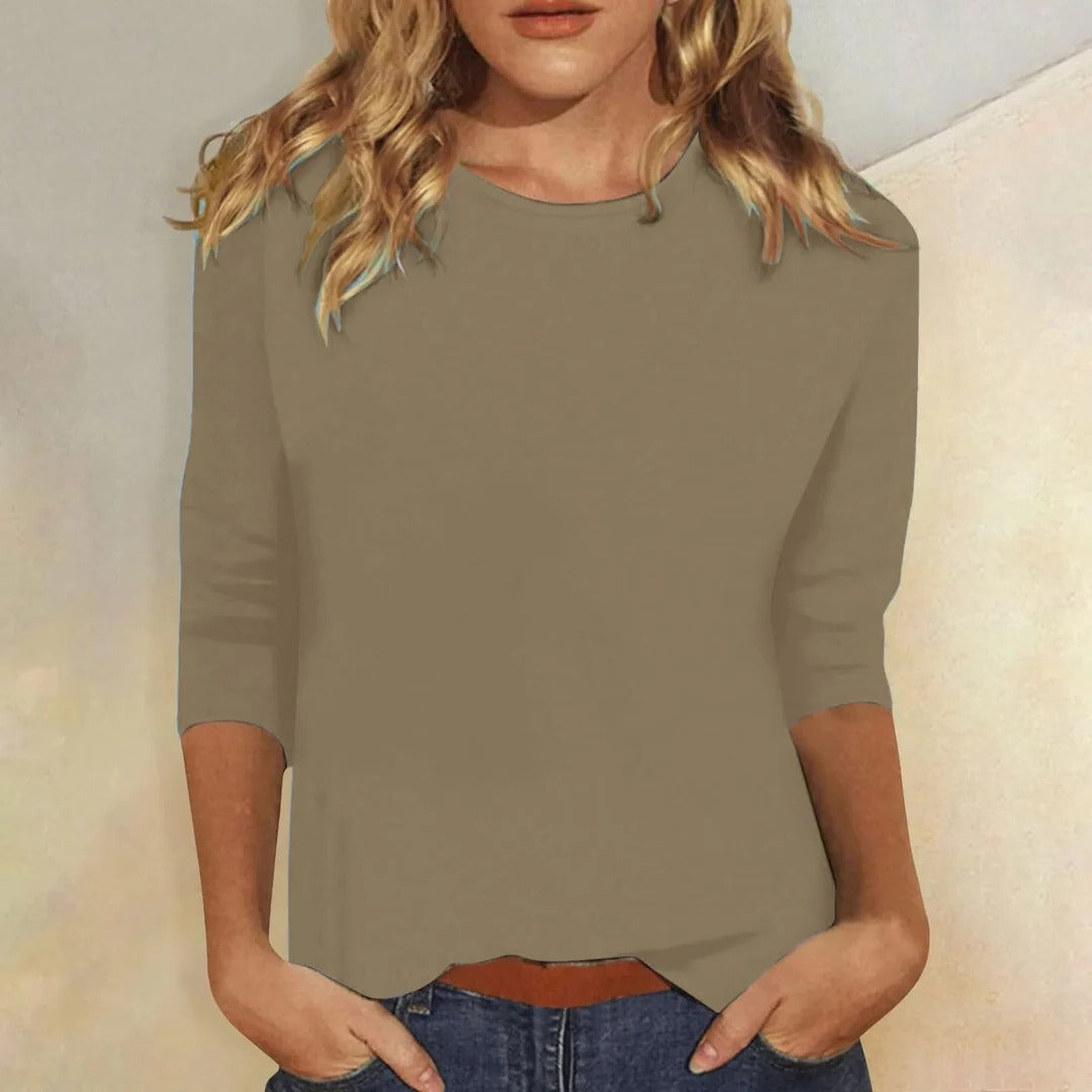 Women's Stella Crew Neck Top in White | Invictora.com