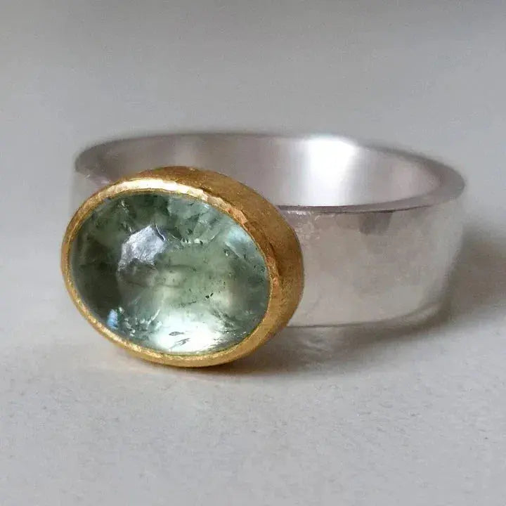 Women's Seafoam Solitaire Ring | Invictora.com