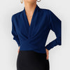 Women's Marisol Satin Blouse in Blue | Invictora.com