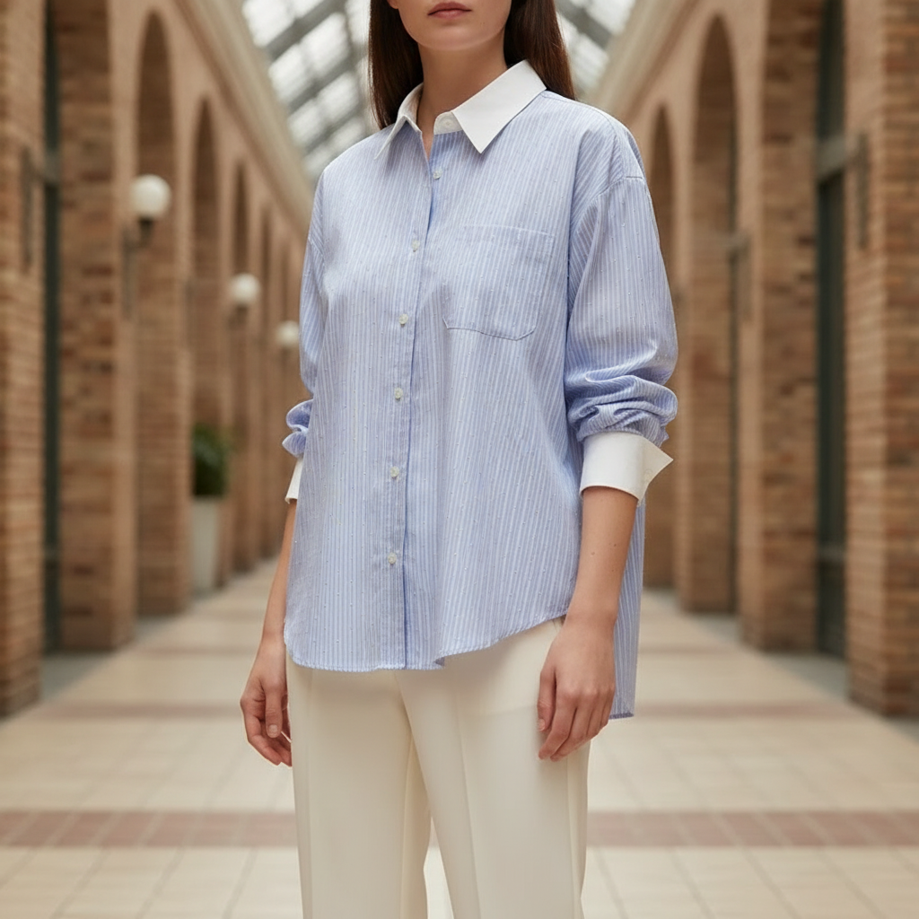 Women's Celeste Contrast Collar Shirt | Invictora.com