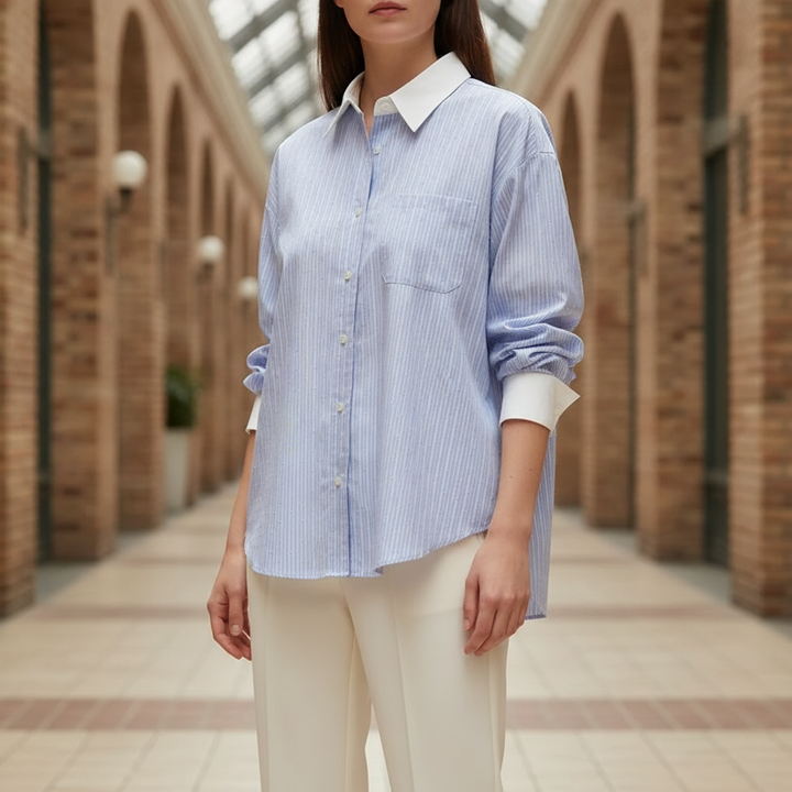 Women's Celeste Contrast Collar Shirt | Invictora.com
