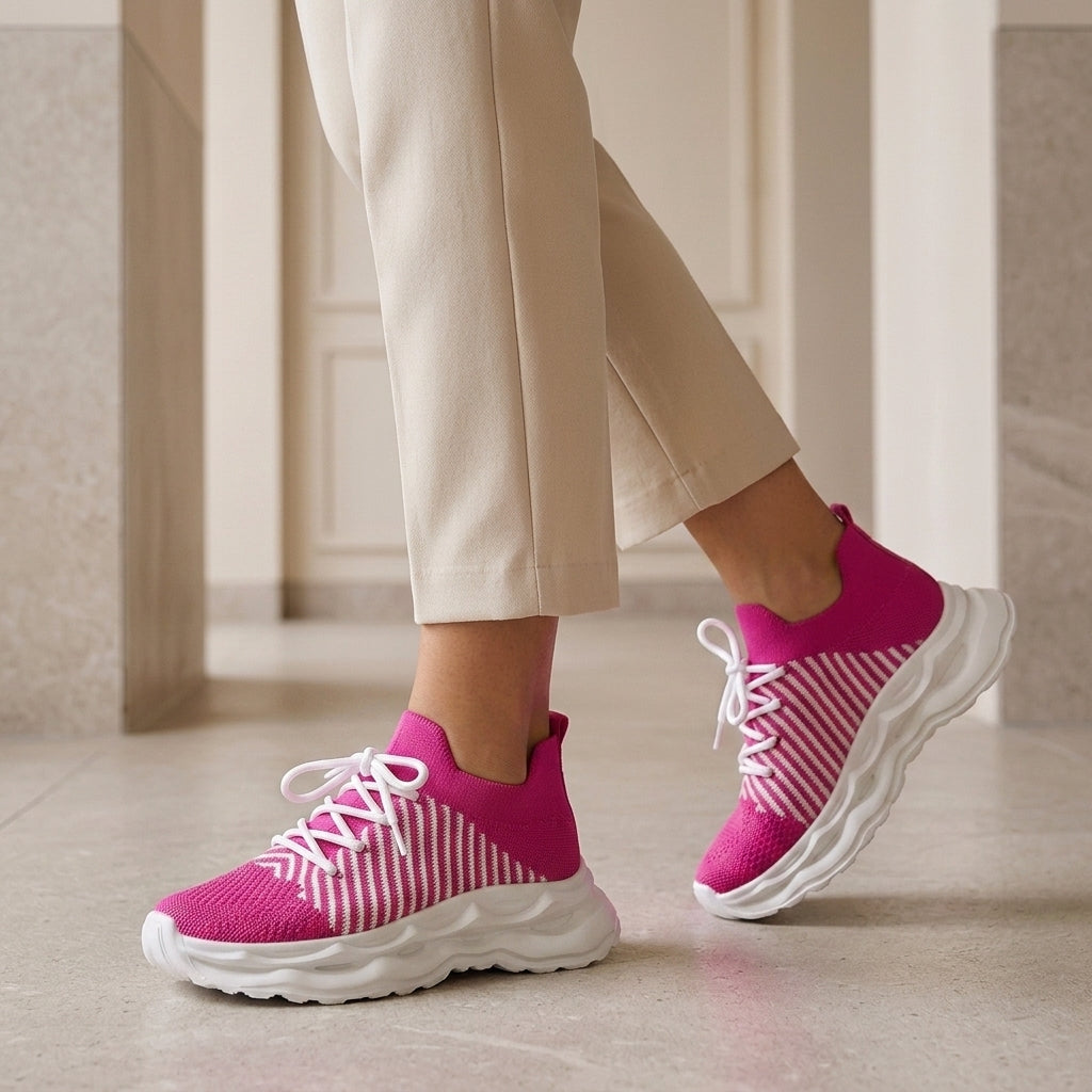 Women's Laura Orthopedic Sneakers in Fluorescent Green | Invictora.com