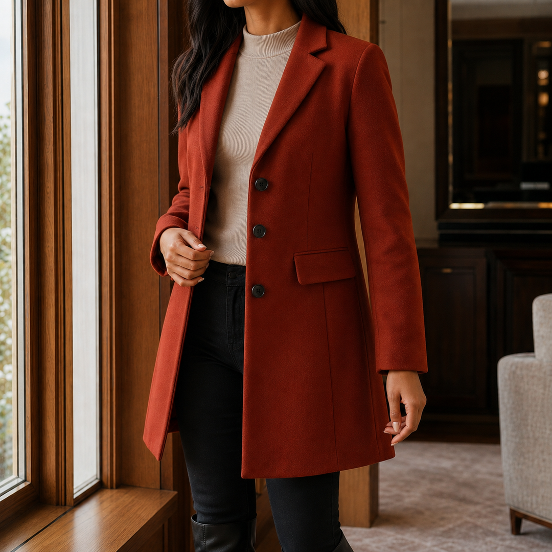 Women's Simone Tailored Coat in Black | Invictora.com