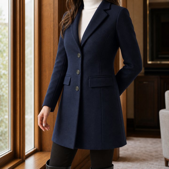 Women's Simone Tailored Coat in Brown | Invictora.com