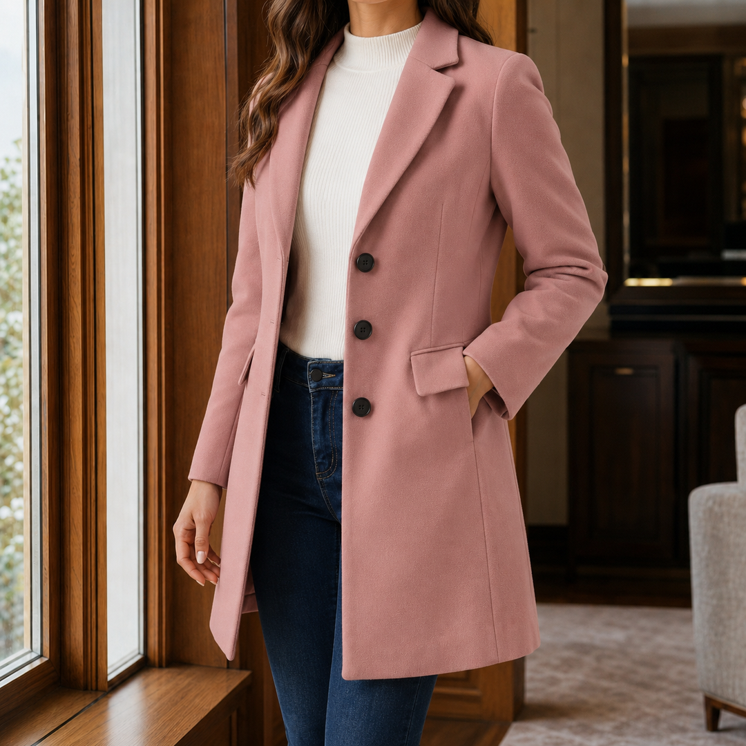 Women's Simone Tailored Coat in Brown | Invictora.com