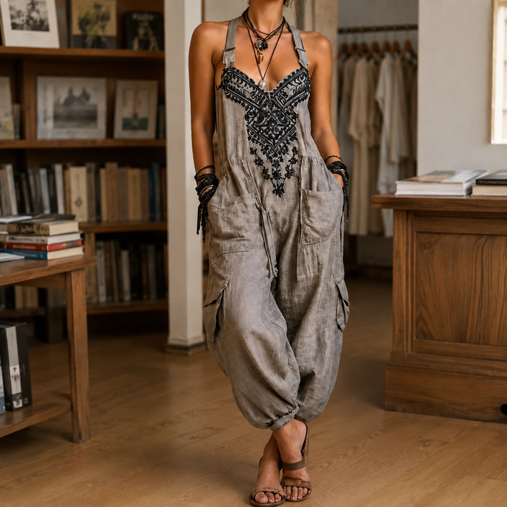 Women's Vivienne V Neck Jumpsuit | Invictora.com