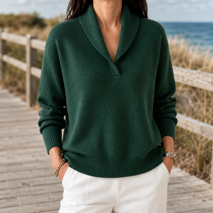 Women's Marlene-Hope Shawl Collar Sweater | Invictora.com