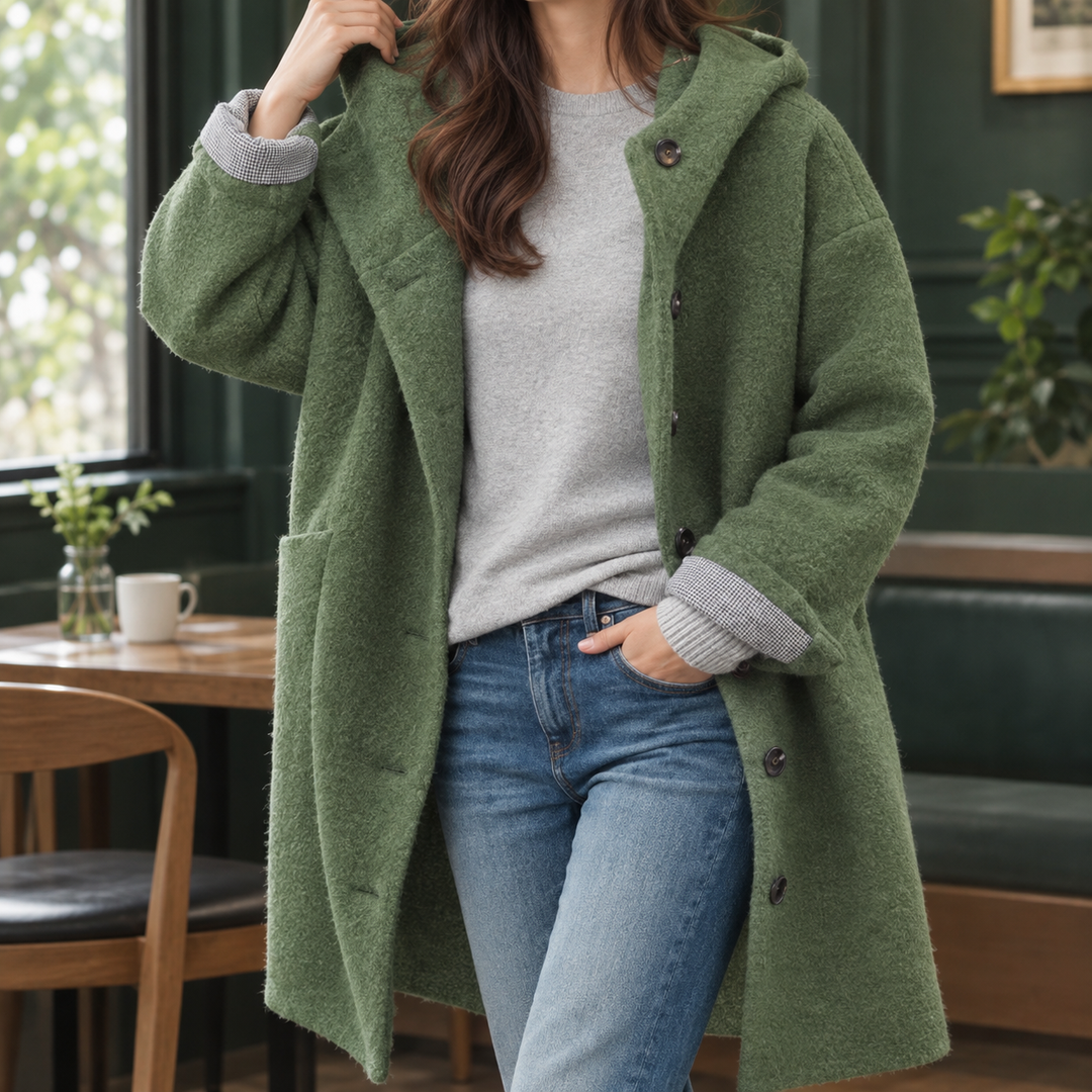 Women's Antonia-Sage Hooded Coat | Invictora.com