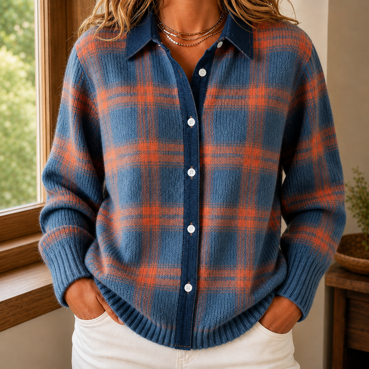 Women's Sabina Plaid Sweater | Invictora.com
