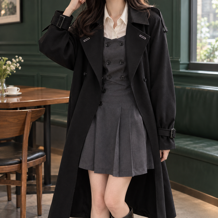 Women's Flavia-June Double Breasted Overcoat | Invictora.com