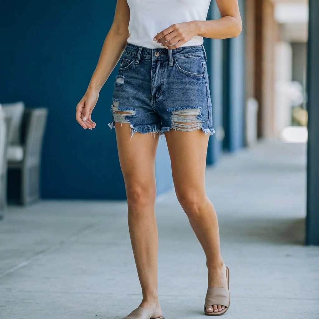 Women's Celeste Distressed Shorts | Invictora.com