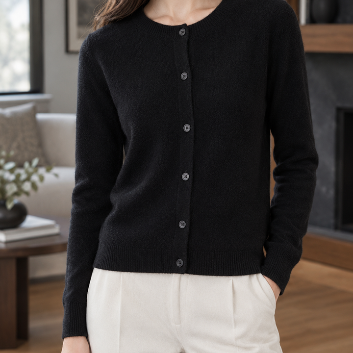 Women's Michelle Round Neck Cardigan | Invictora.com