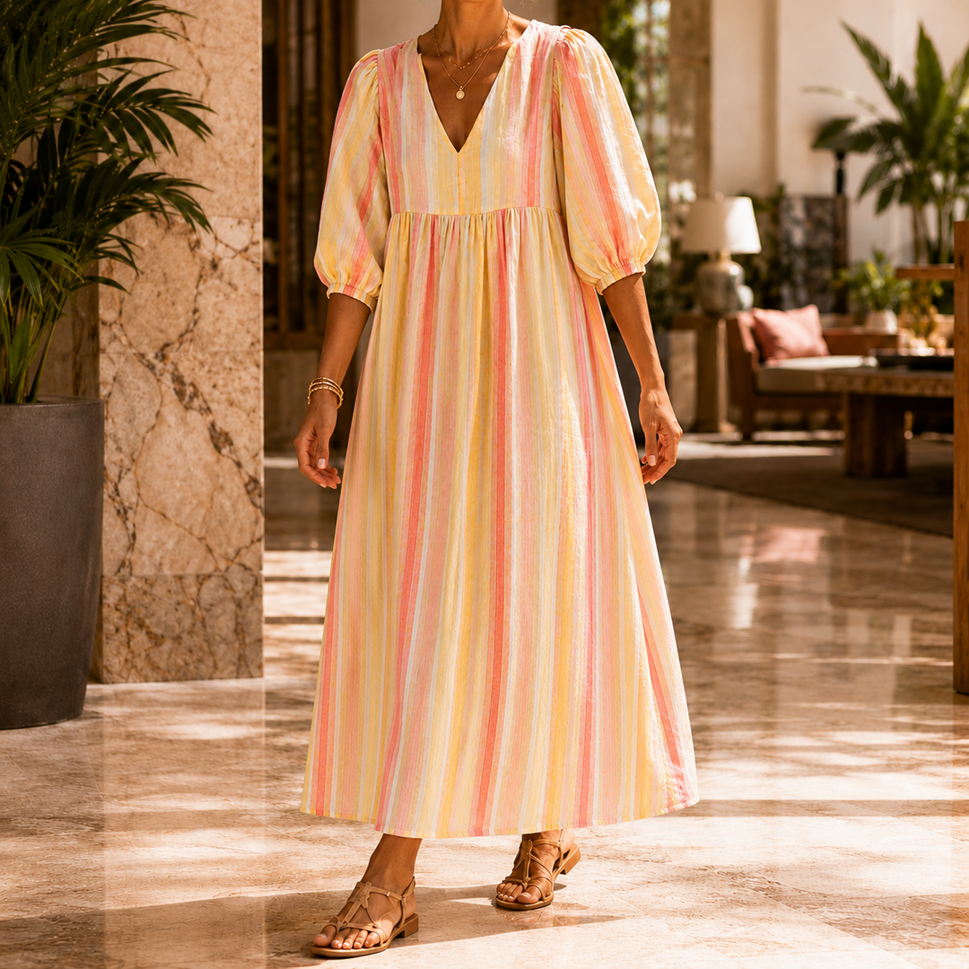 Women's Audrey Striped Midi Dress product image | Invictora.com