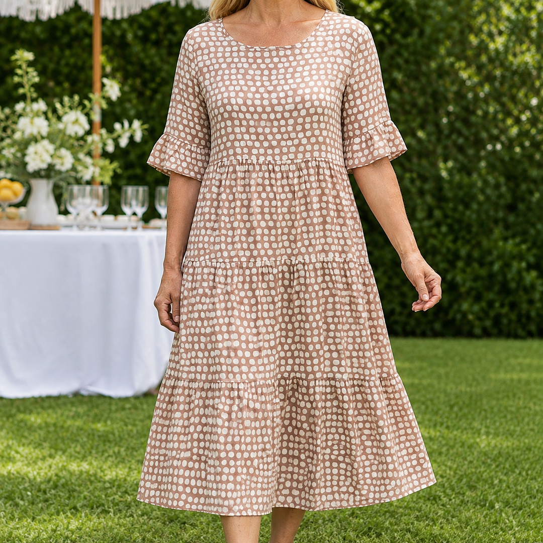 Women's Hazel Tiered Midi Dress | Invictora.com