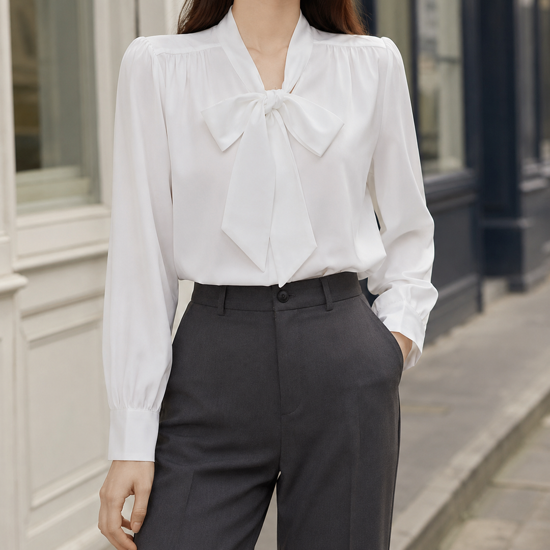 Women's Ariane Bow Blouse | Invictora.com