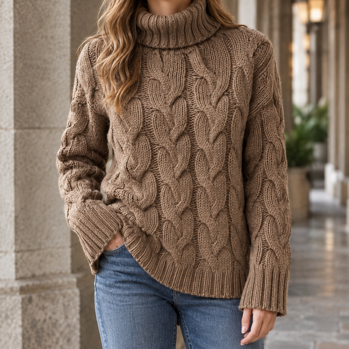 Women's Hildegarde-Kate Cable Knit Sweater | Invictora.com