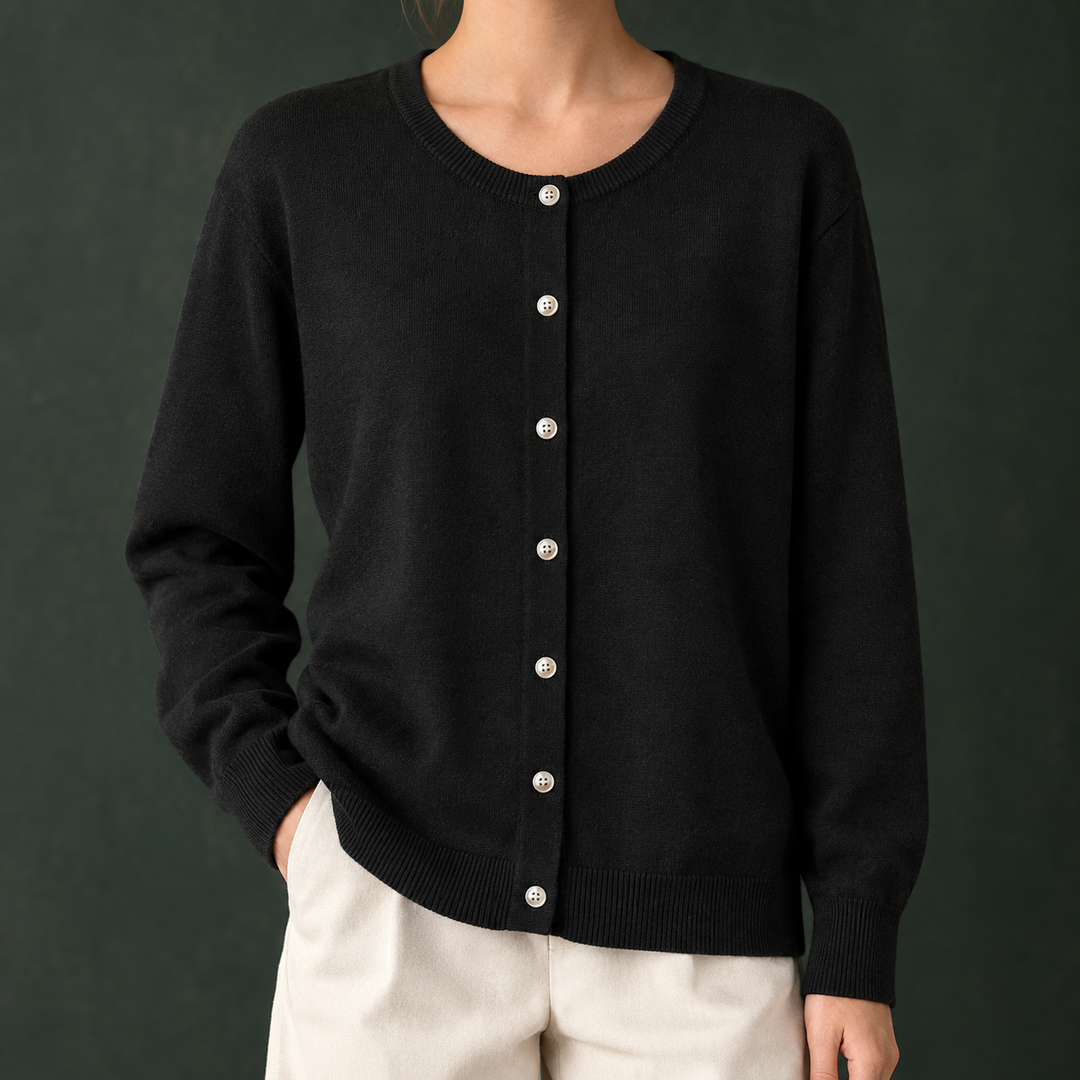 Women's Danielle-Elise Round Neck Cardigan | Invictora.com