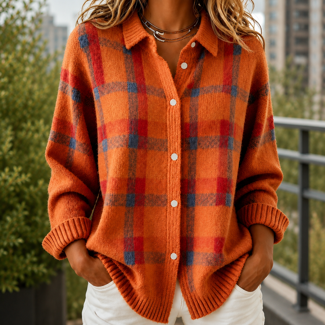 Women's Faye Plaid Sweater | Invictora.com