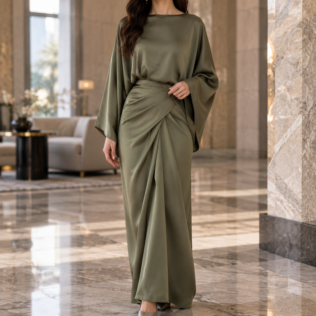 Women's Cecily-Pearl Draped Maxi Dress product image | Invictora.com