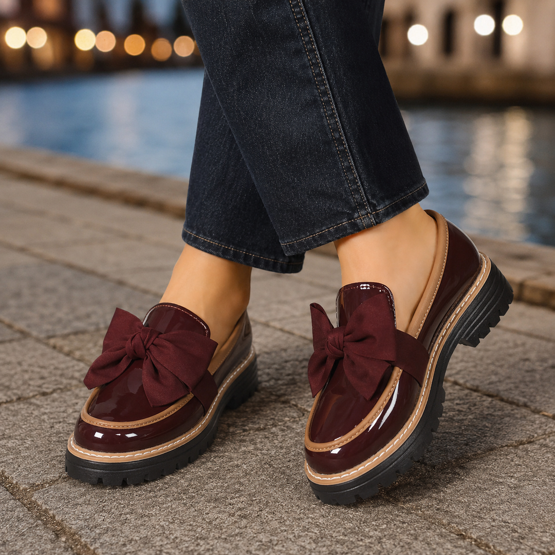 Women's Cortona Bow Loafers in Brown | Invictora.com