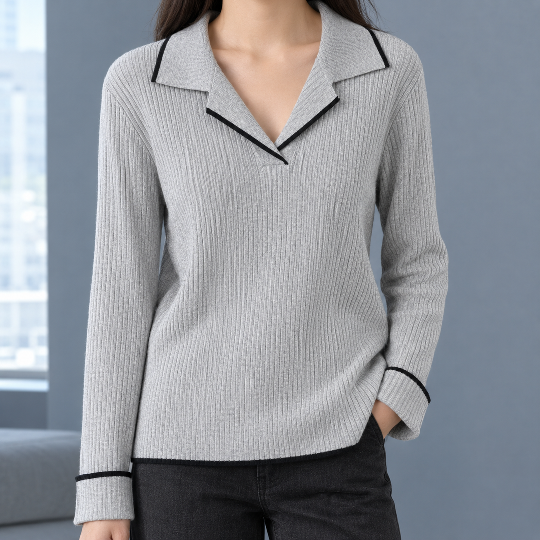 Women's Joelle Contrast Collar Sweater | Invictora.com