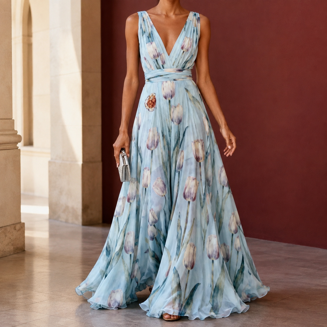 Women's Annabel-Lane Plunge Maxi Dress | Invictora.com