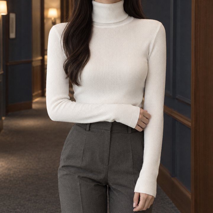Women's Perpetua-Pearl Ribbed Sweater | Invictora.com