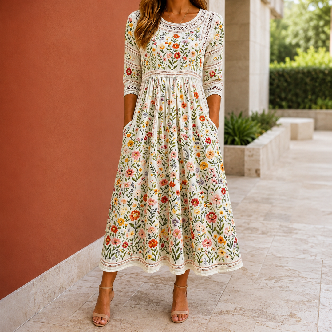 Women's Harriet-Pearl Meadow Midi Dress | Invictora.com