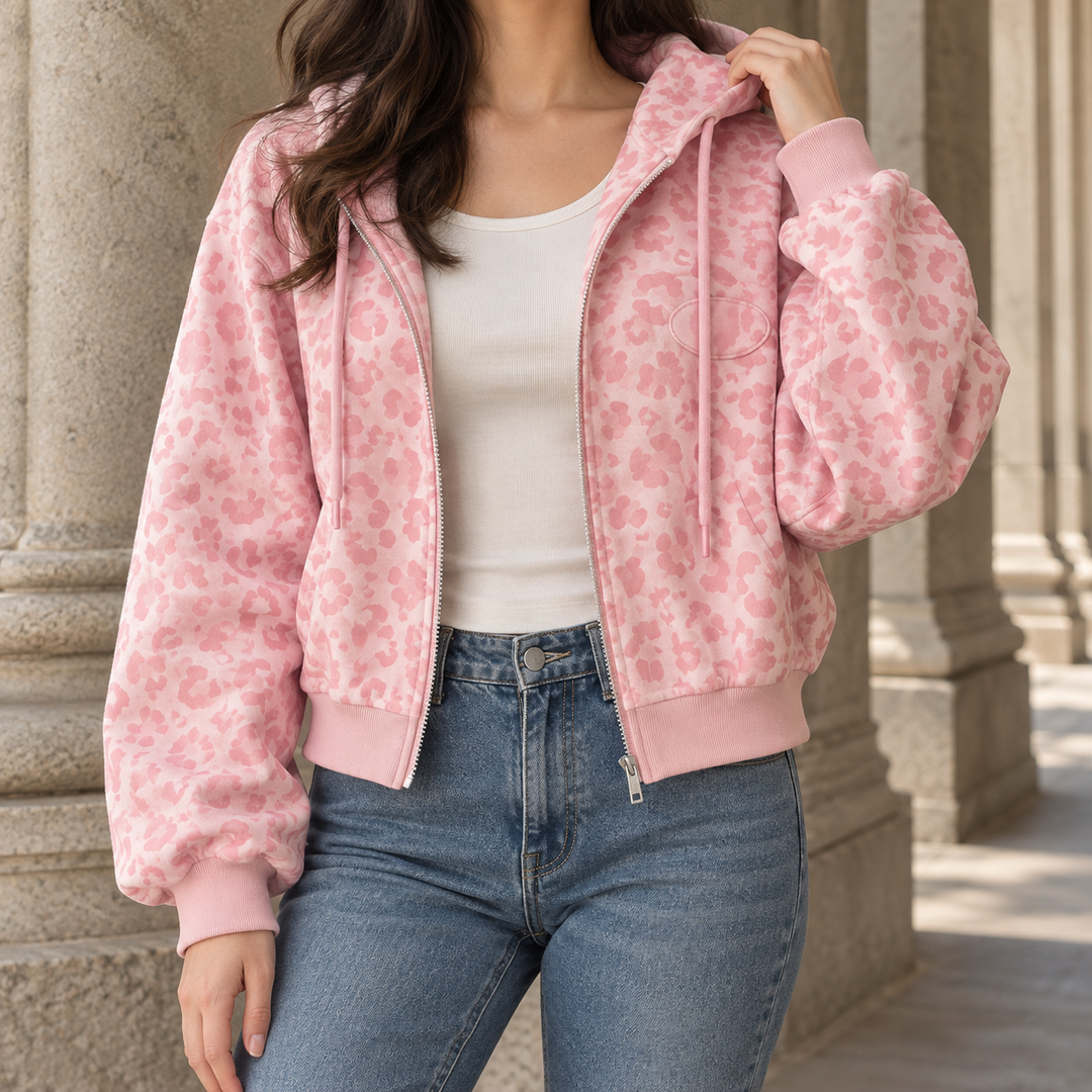 Women's Noemie-Claire Leopard Zip Jacket | Invictora.com