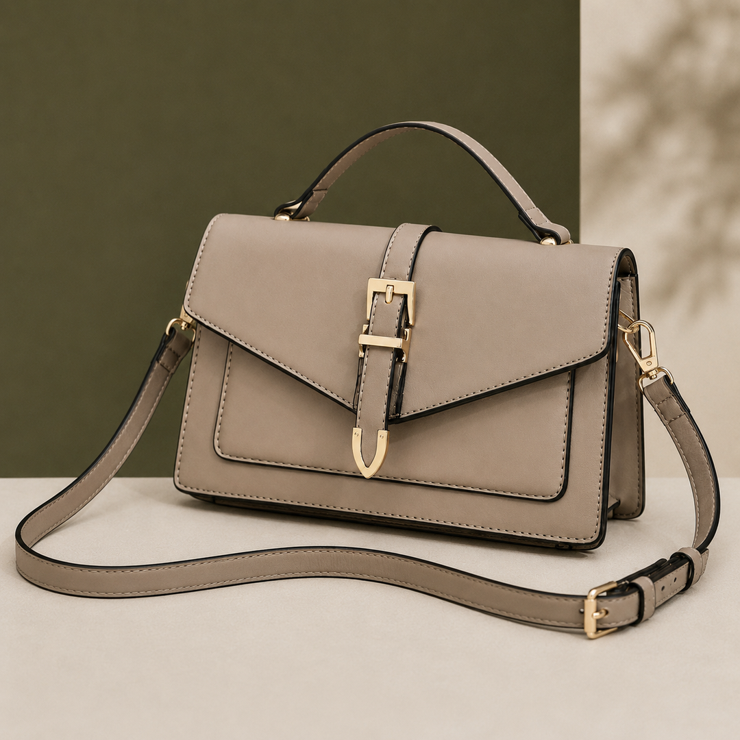 Women's Savoia Buckle Satchel in Khaki | Invictora.com