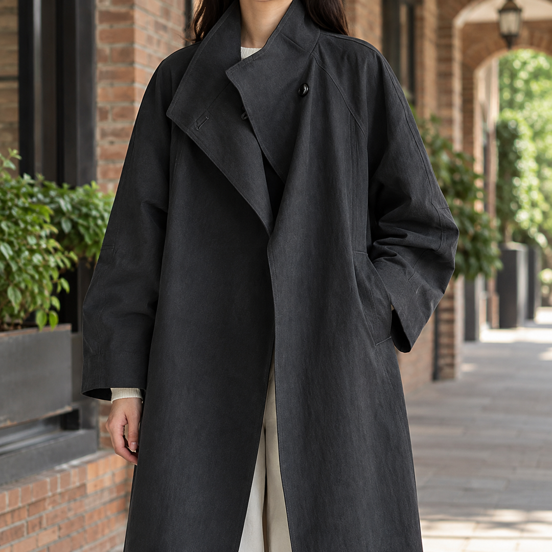 Women's Ariadne-Claire Stand Collar Overcoat | Invictora.com