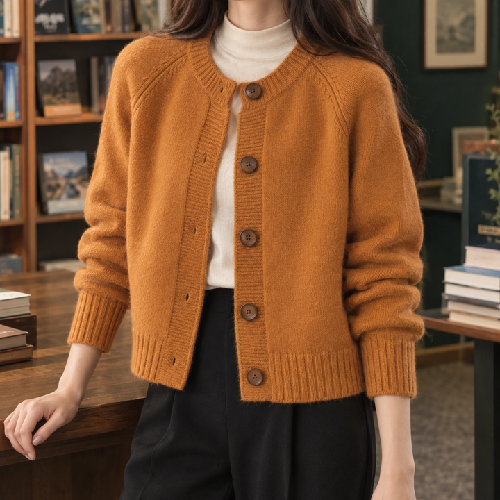 Women's Lauren Round Neck Cardigan | Invictora.com